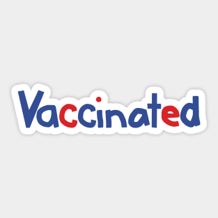 Vaccinated Text Blue Red Typography Sticker